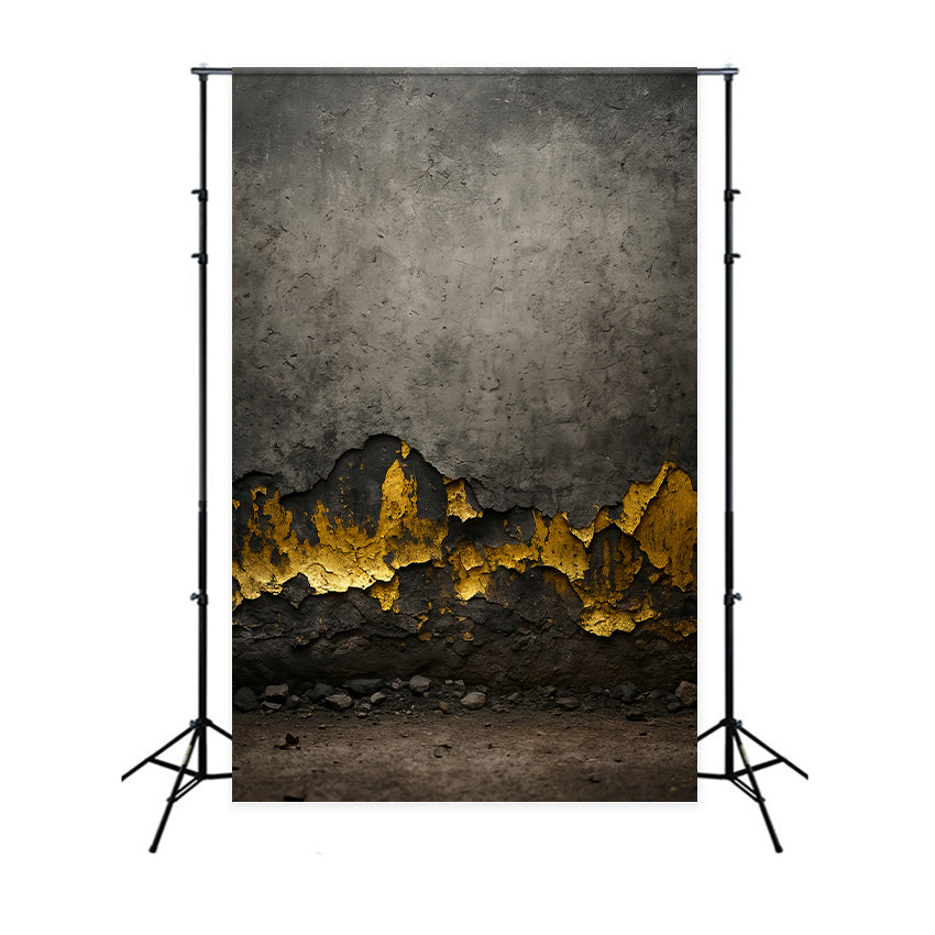 Concrete Backdrop Golden Ruins Industrial Texture Family Portrait Backdrop UK LXX59-418