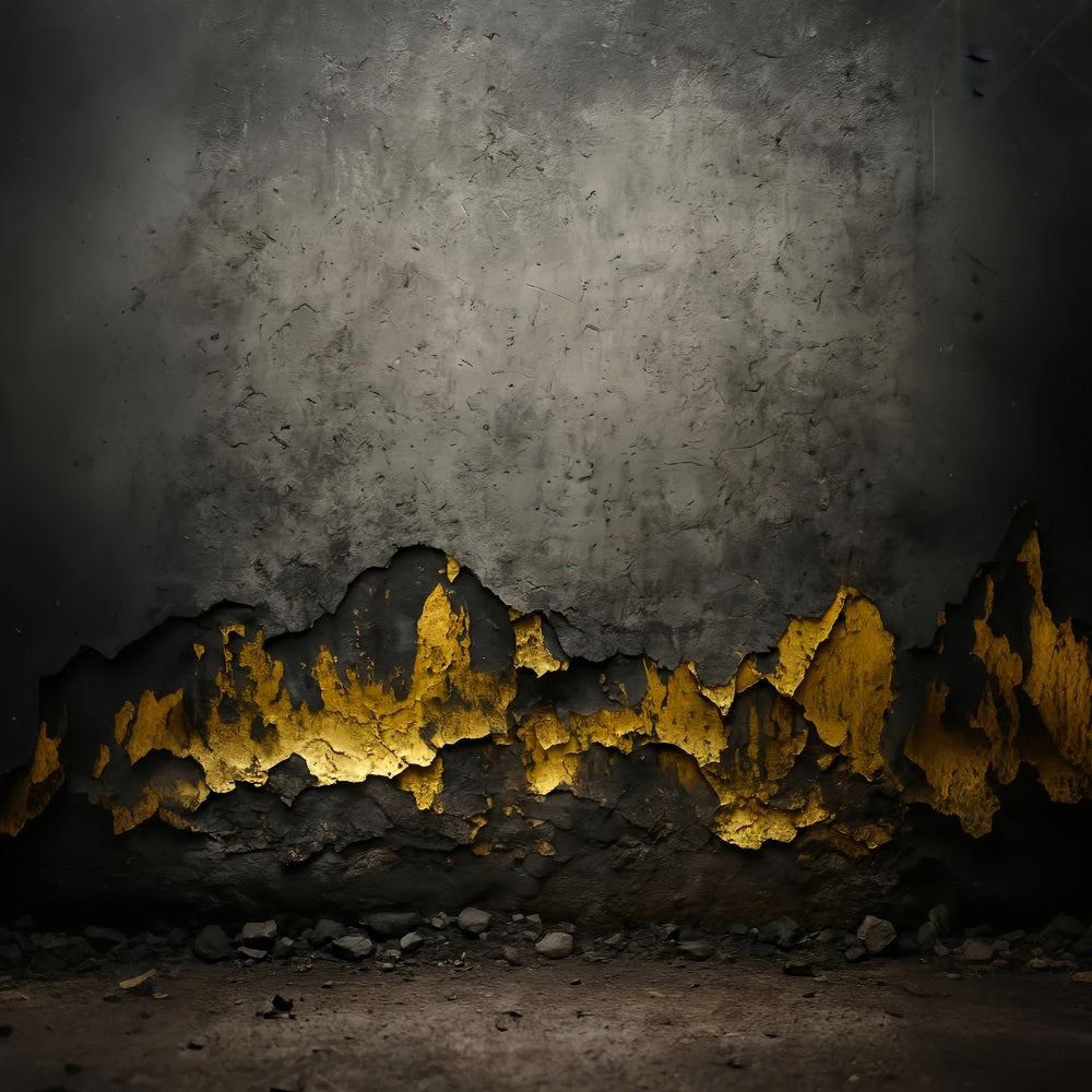 Concrete Backdrop Golden Ruins Industrial Texture Family Portrait Backdrop UK LXX59-418