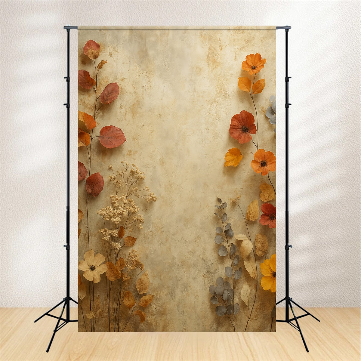 Portrait Backdrops Autumn Dried Floral Texture Portrait Photo Backdrop UK LXX59-425