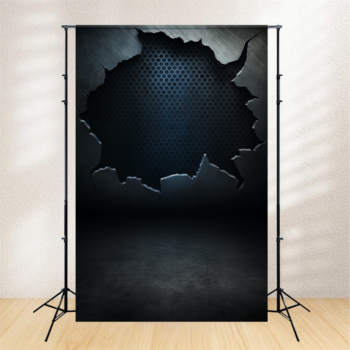 Concrete Photo Backdrop Industrial Metal Grid Texture Portrait Backdrop UK LXX59-432