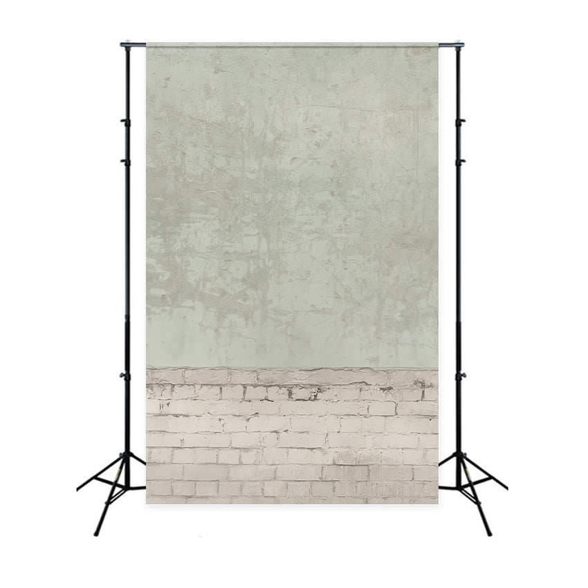 Concrete Photo Backdrop Aged White Brick Texture Portrait Backdrops UK LXX59-446