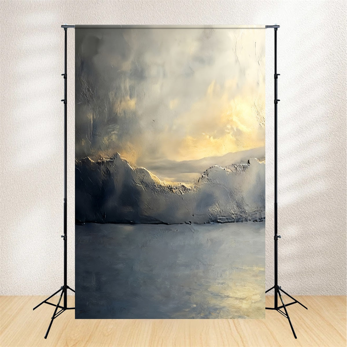 Concrete Backdrop Golden Horizon Mist Landscape Portrait Photography Backdrop UK LXX59-453