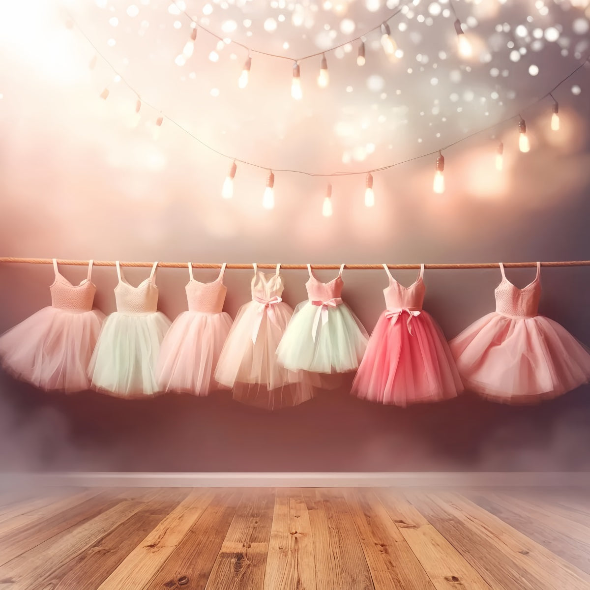 Dance Studio Backdrop Row Pastel Ballet Dresses Photography Dance Backdrop UK LXX59-8