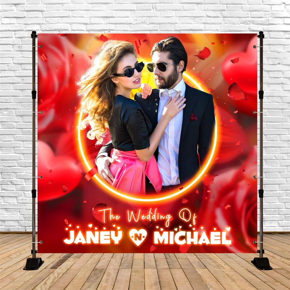 Wedding Backdrop Design Chic Hearts Romance Customized Backdrop UK LXX6-125