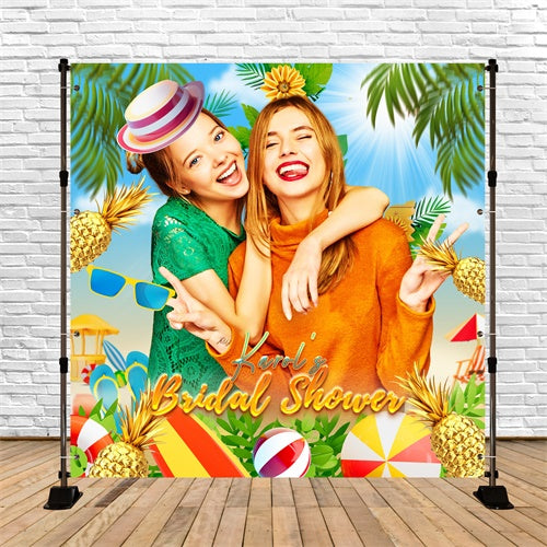 Bridal Shower Backdrop Tropical Fun Customized Summer Backdrop UK LXX6-142