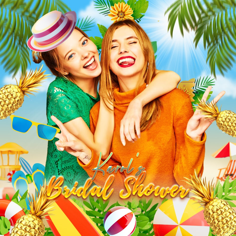 Bridal Shower Backdrop Tropical Fun Customized Summer Backdrop UK LXX6-142