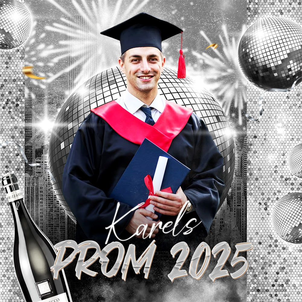 Prom Backdrops Silver Spotlight Disco Custom Party Graduation Backdrop UK LXX6-155