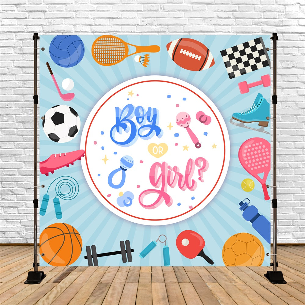 Baby Shower Backdrop Ideas Sports Gender Reveal Backdrop UK LXX6-229