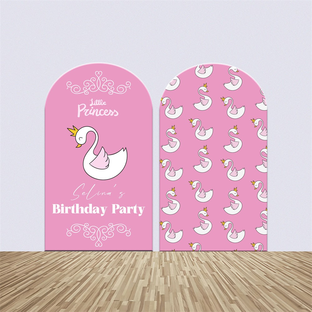 Birthday Party Backdrop Pink Swan Princess Arch Backdrop Kit UK LXX6-67