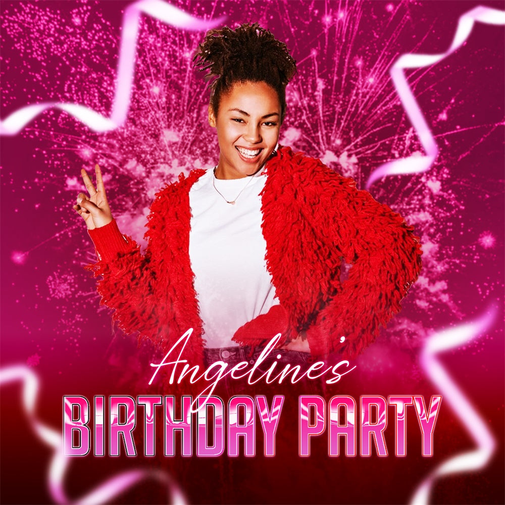 Custom Birthday Backdrops Red Energy Celebration Backdrop UK LXX6-92