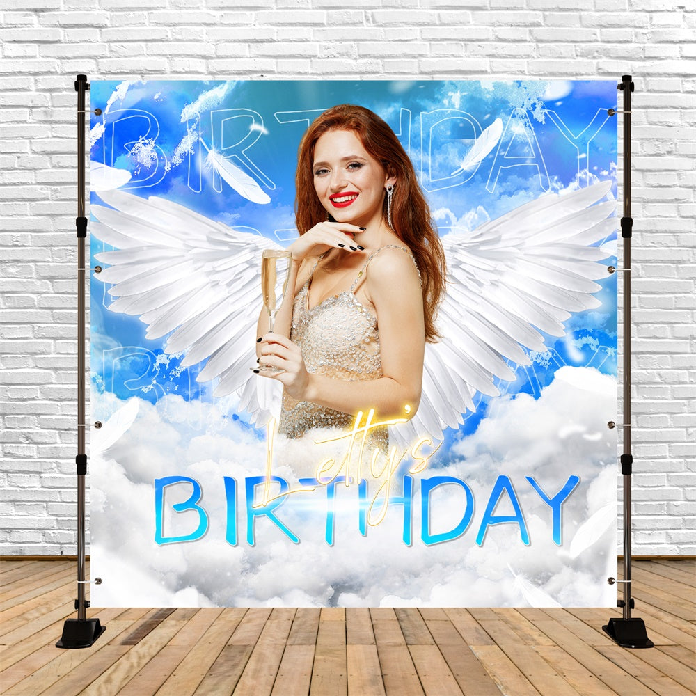 Custom Backdrop For Birthday Party Glow Wings Sky Backdrop UK LXX6-96