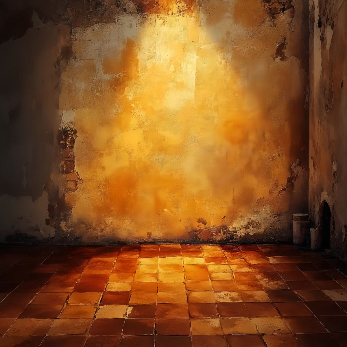 Portrait Photography Backdrop Warm Ochre Tile Wall Concrete Backdrop UK LXX61-12