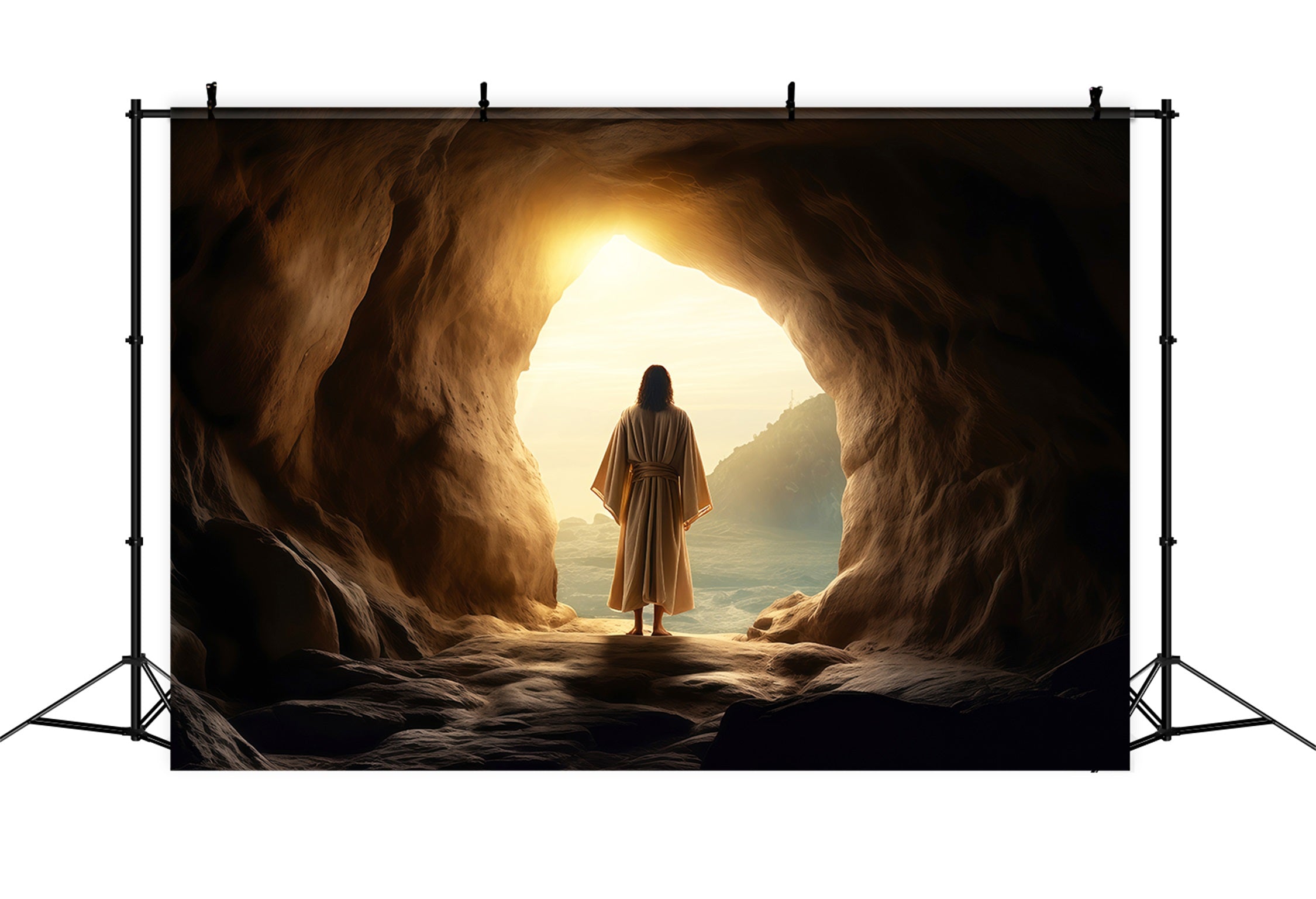 Christian Easter Photo Backdrops He Is Risen Savior Cave Easter Picture Backdrops UK LXX61-132