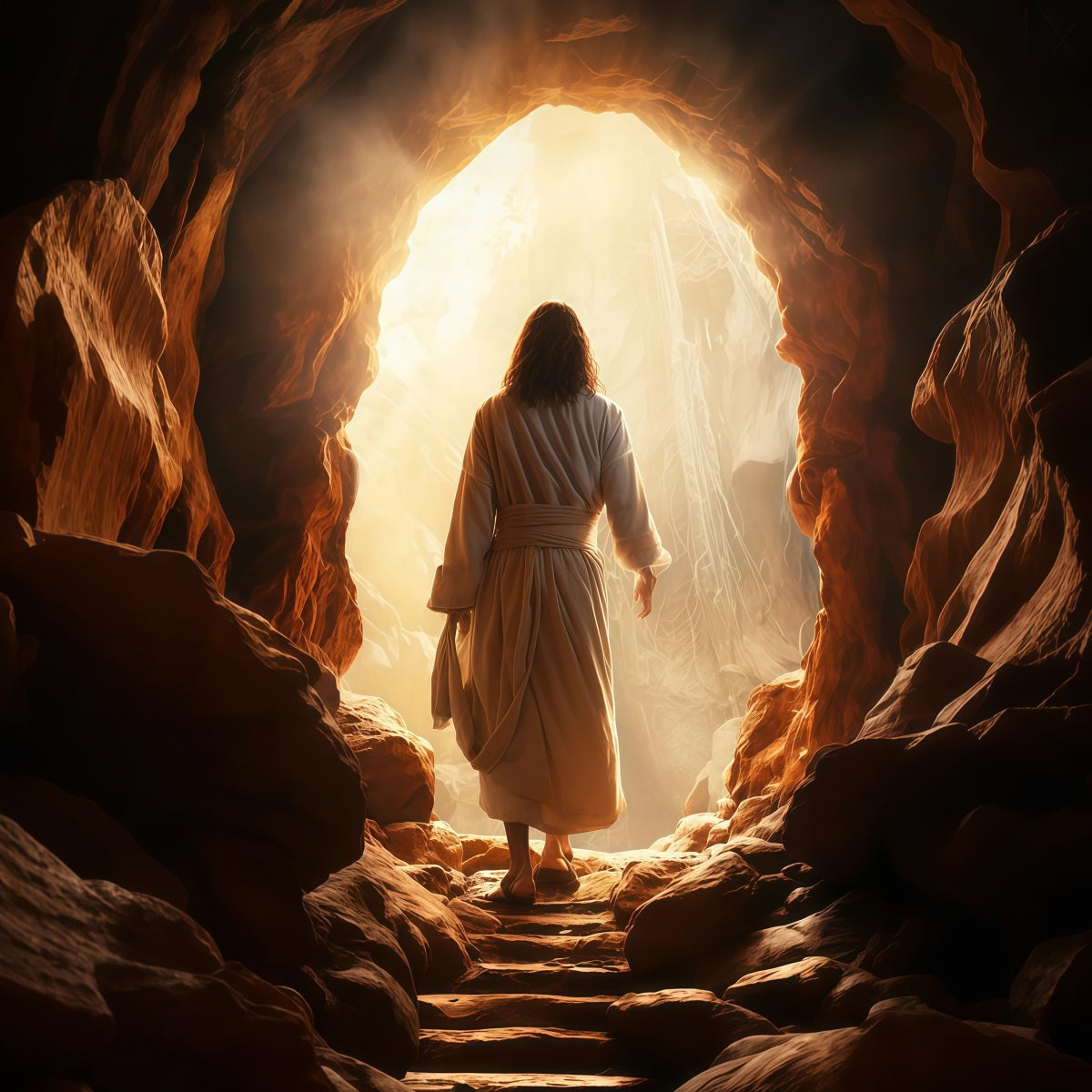 Christian Easter Photo Backdrop He Is Risen Radiant Cave Easter Photoshoot Backdrop UK LXX61-136