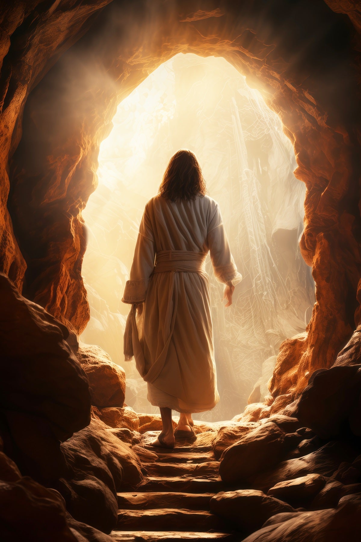 Christian Easter Photo Backdrop He Is Risen Radiant Cave Easter Photoshoot Backdrop UK LXX61-136