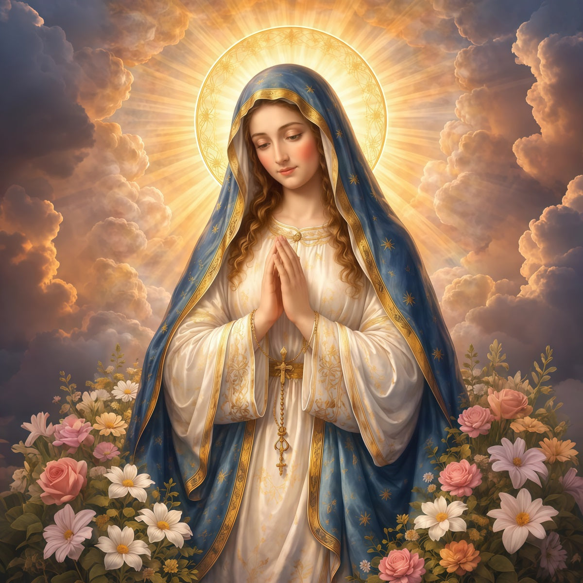 Religious Easter Backdrops He Is Risen Virgin Mary Easter Backdrop Ideas UK LXX61-146