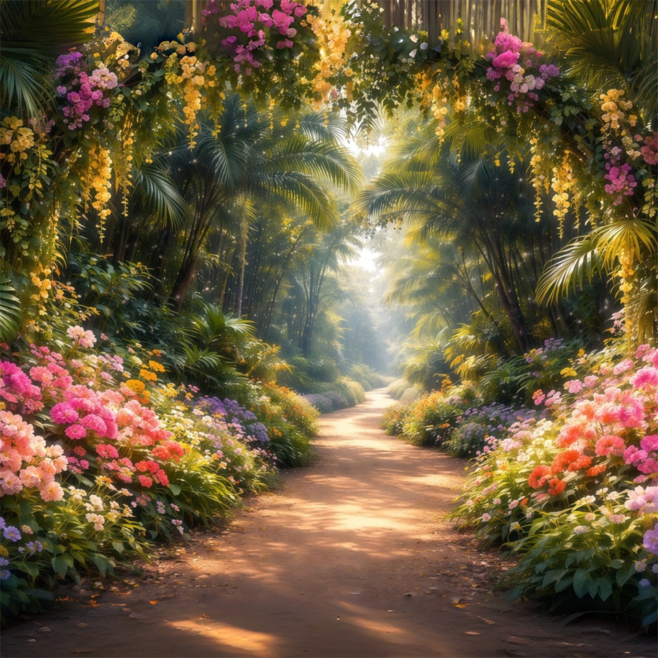 Garden Backdrop Enchanted Garden Blossom Walk Spring Photo Backdrop UK LXX61-153