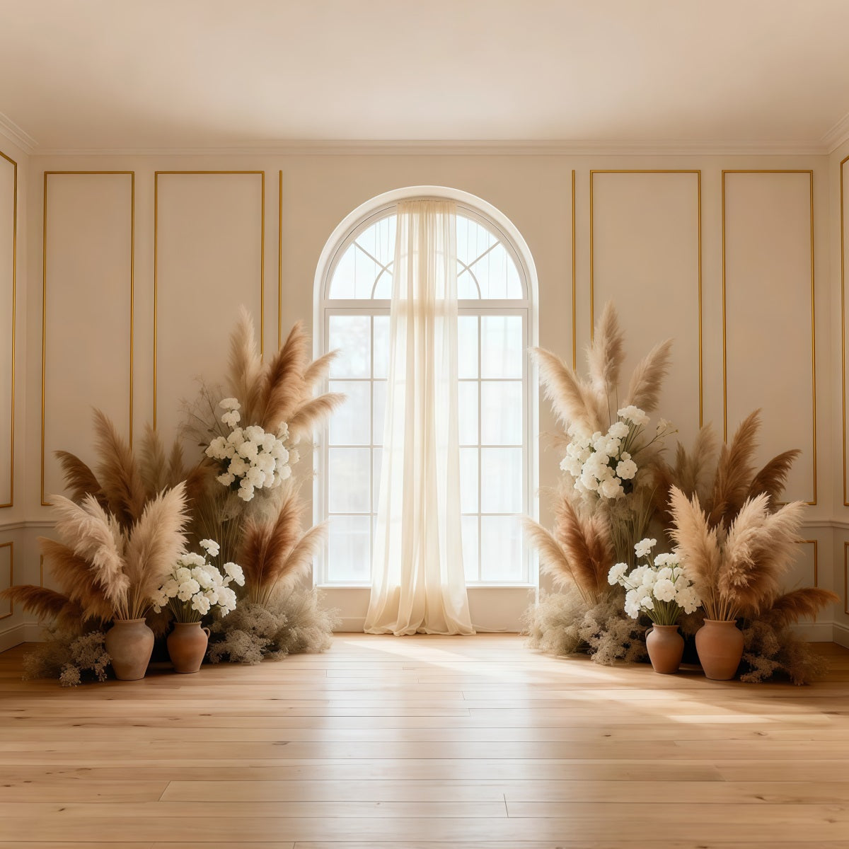 Pampas Grass Backdrop Minimal Pampas Window Elegance Spring Backdrops For Photography UK LXX61-156