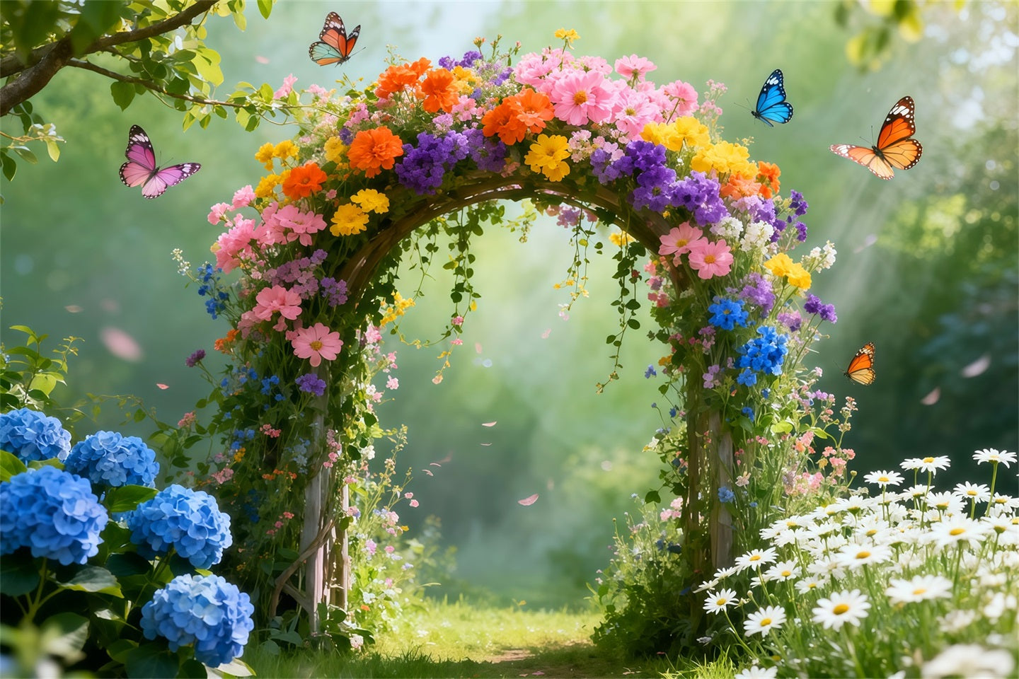 Butterfly Backdrops Wildflower Arch Meadow Forest Spring Backdrop Ideas UK LXX61-161