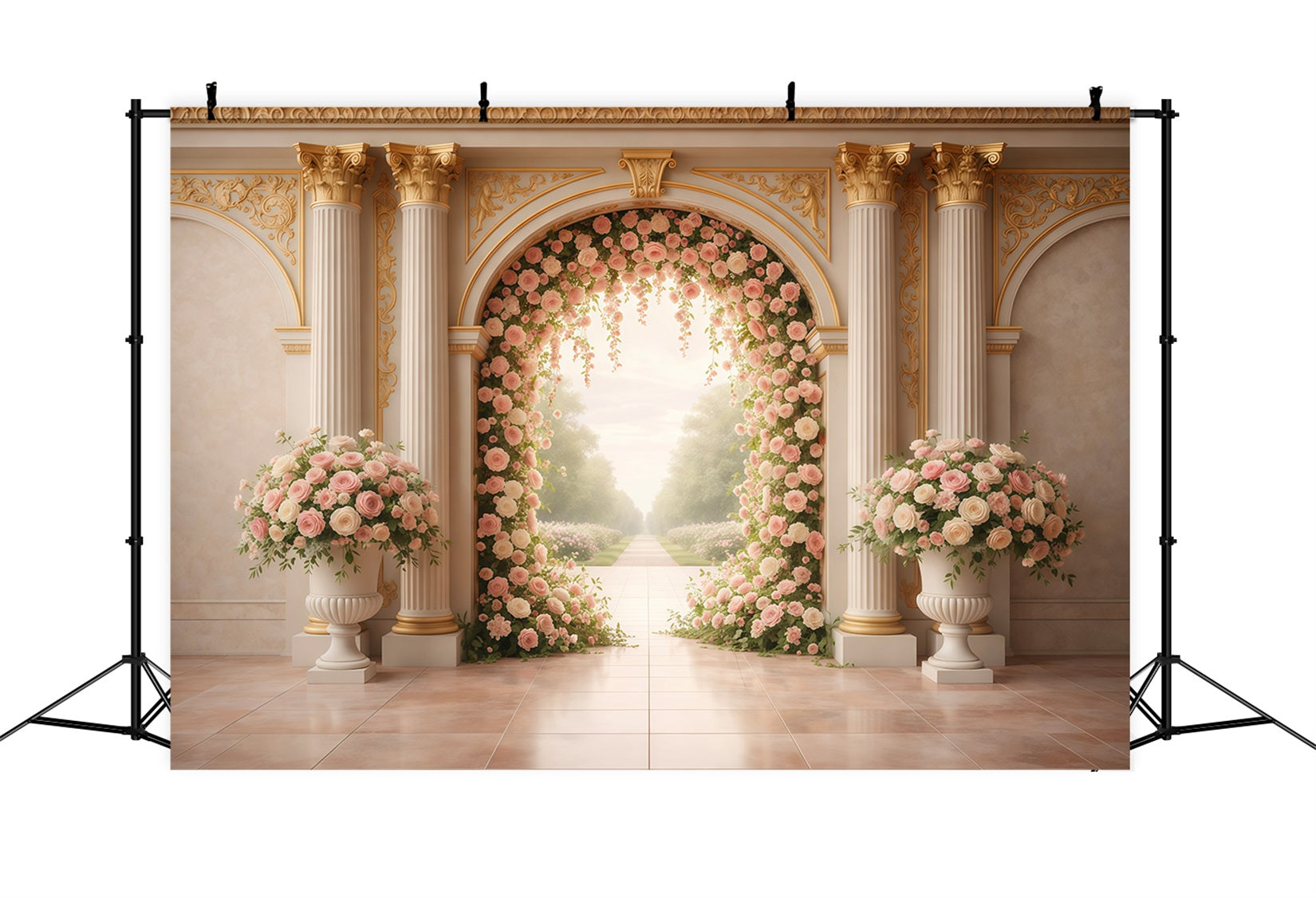 Spring Floral Backdrop Rose Arch Palace Hall Floral Backdrop Design UK LXX61-200