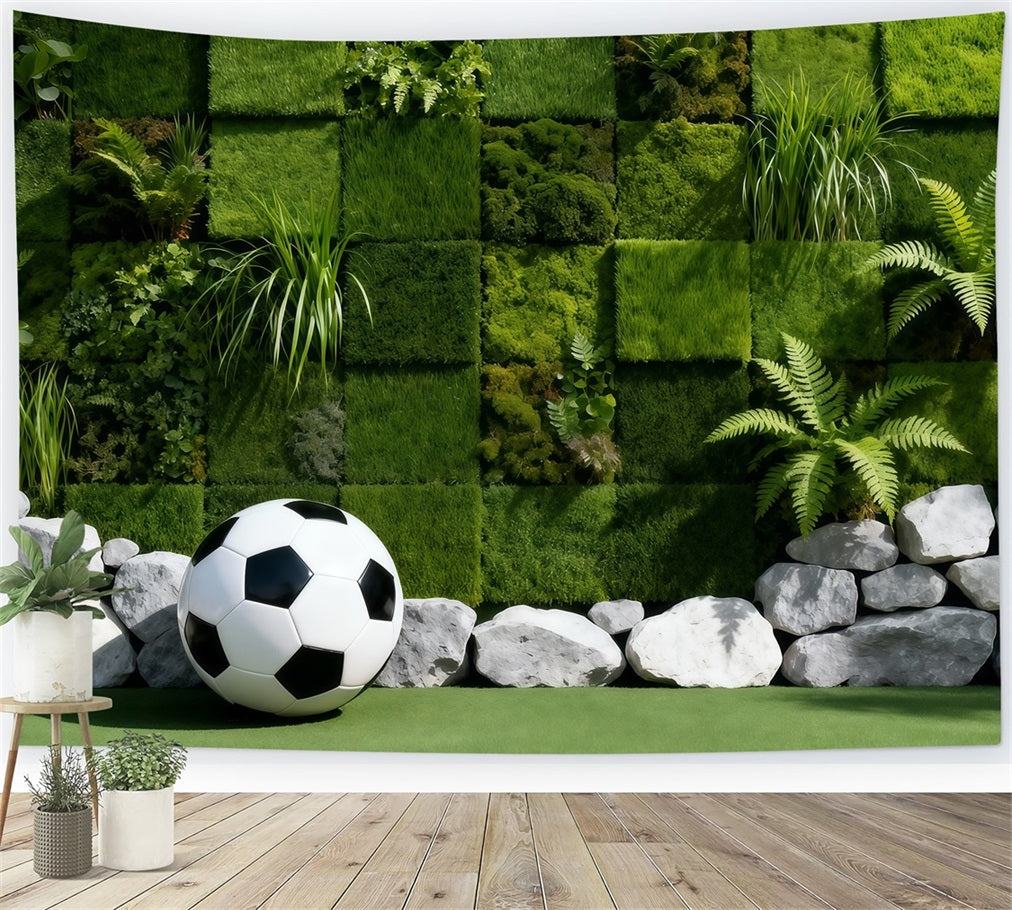 Soccer Photography Backdrop Moss Wall Green Texture Sports Backdrops For Photography UK LXX61-230