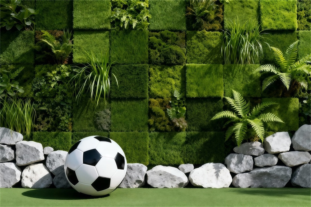 Soccer Photography Backdrop Moss Wall Green Texture Sports Backdrops For Photography UK LXX61-230