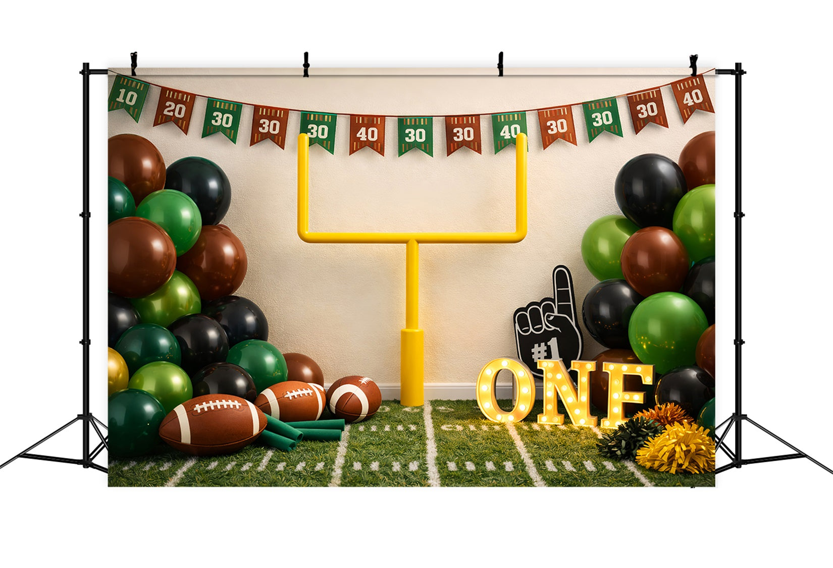 Football Photography Backdrop First Birthday Goalpost Party Sports Photo Backdrops UK LXX61-232