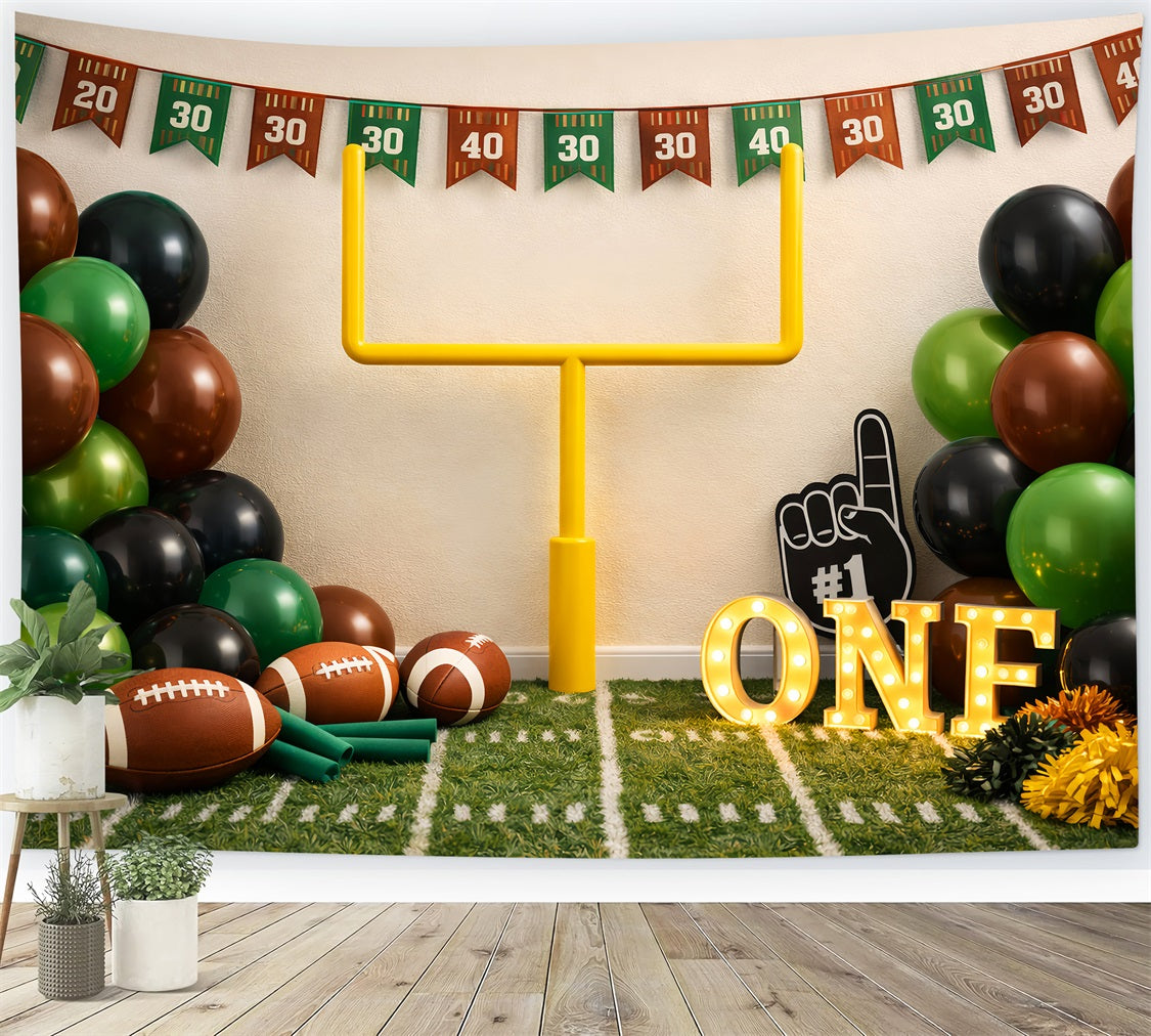 Football Photography Backdrop First Birthday Goalpost Party Sports Photo Backdrops UK LXX61-232
