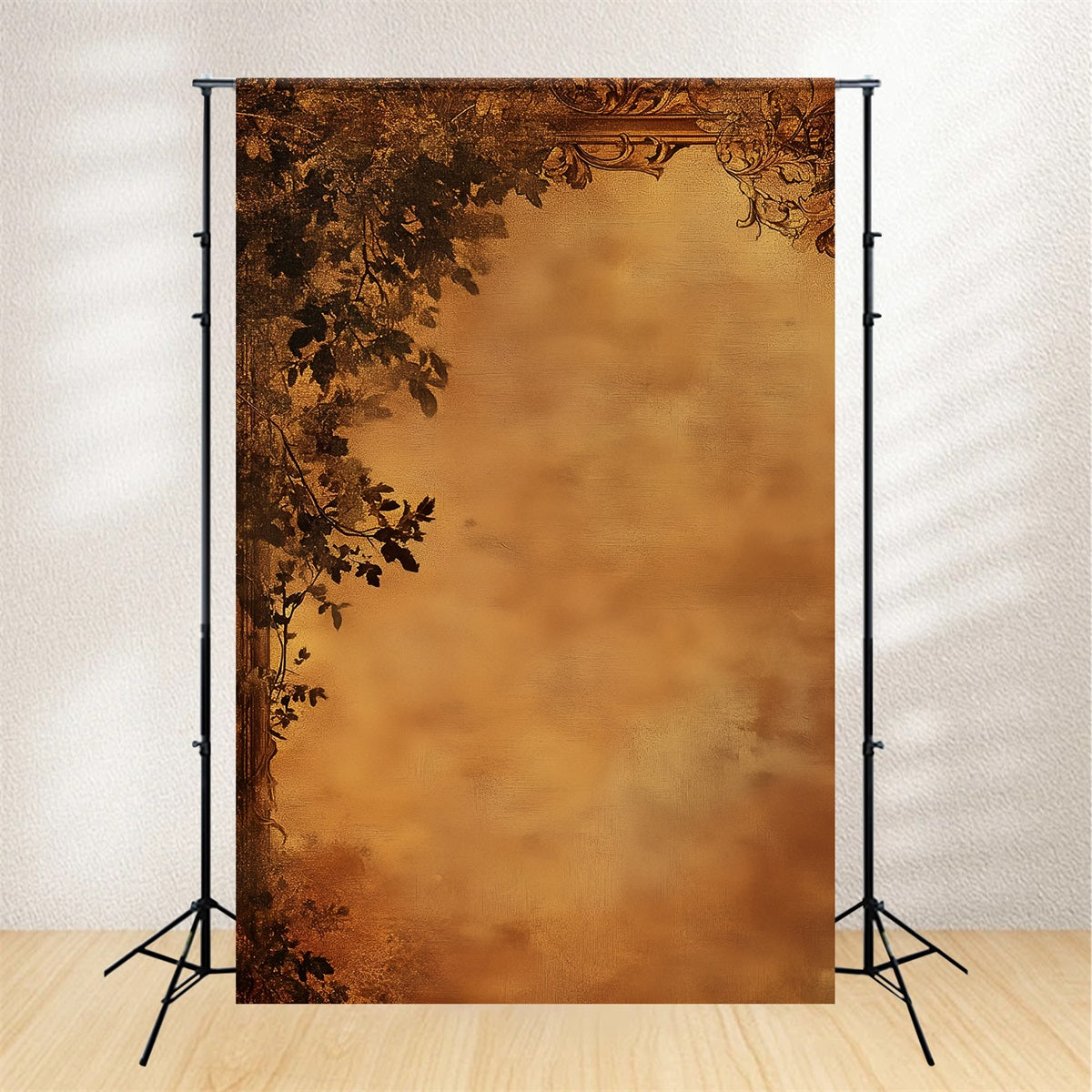 Portrait Photo Backdrops Antique Sepia Botanical Border Family Portrait Backdrop UK LXX61-31
