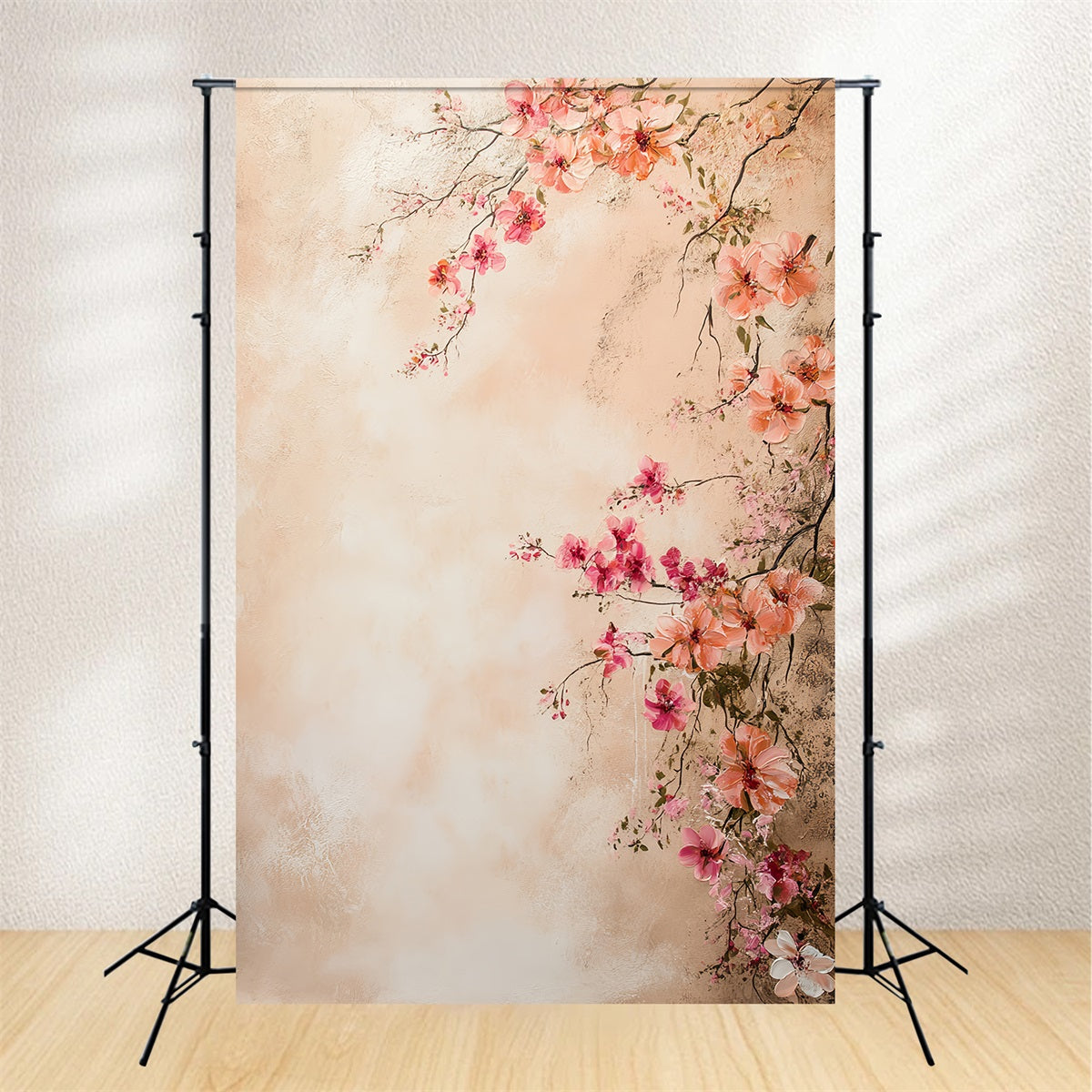 Portrait Photography Backdrops Blush Blossom Painted Wall Portrait Backdrop UK LXX61-4