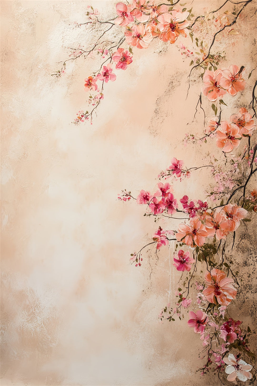 Portrait Photography Backdrops Blush Blossom Painted Wall Portrait Backdrop UK LXX61-4