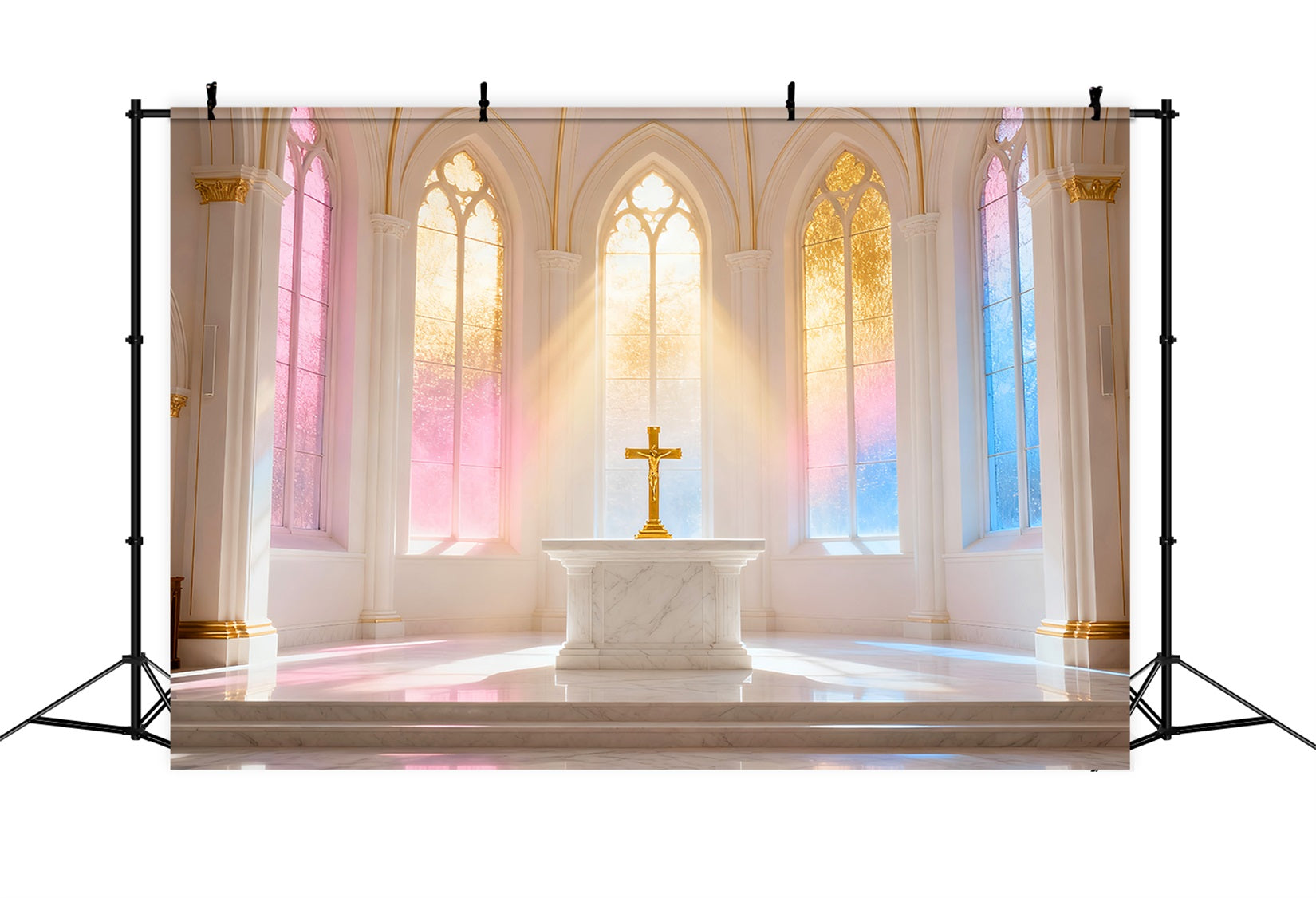 Church Easter Photo Backdrop Ideas Pastel Radiant Church Cross Easter Backdrop 8x8 UK LXX61-49