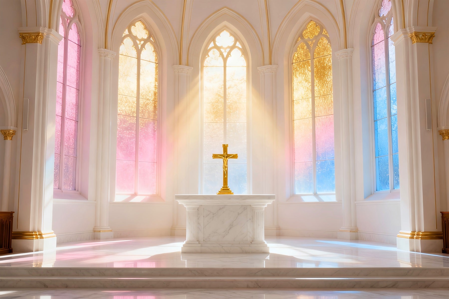 Church Easter Photo Backdrop Ideas Pastel Radiant Church Cross Easter Backdrop 8x8 UK LXX61-49