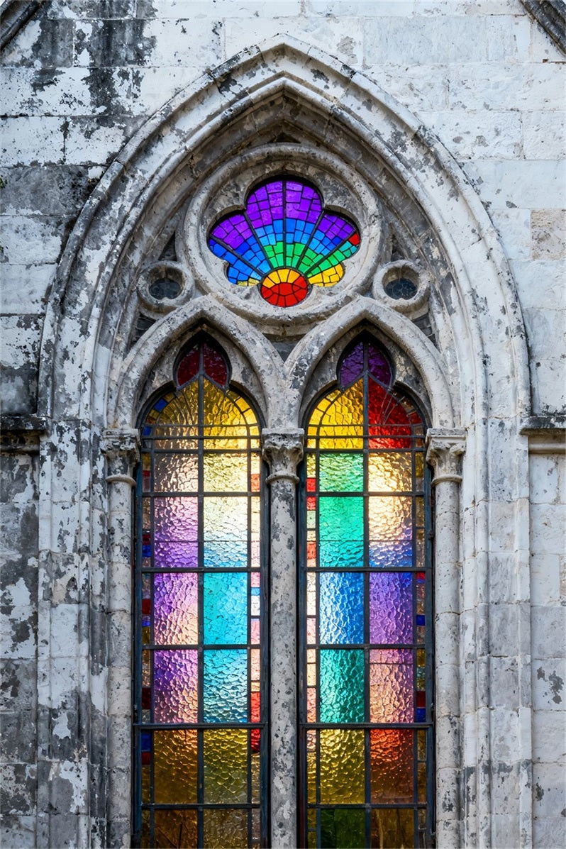 Easter Backdrop Ideas For Church Vintage Stone Church Rainbow Glass Easy Easter Backdrop UK LXX61-52