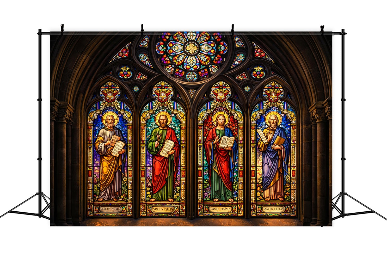 Church Easter Backdrop Ideas Saint Apostles Cathedral Glass Photo Backdrop For Easter UK LXX61-54