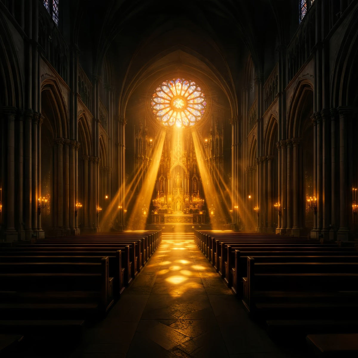 Easter Photo Backdrop Church Golden Cathedral Light Rays Simple Easter Photo Backdrop UK LXX61-61