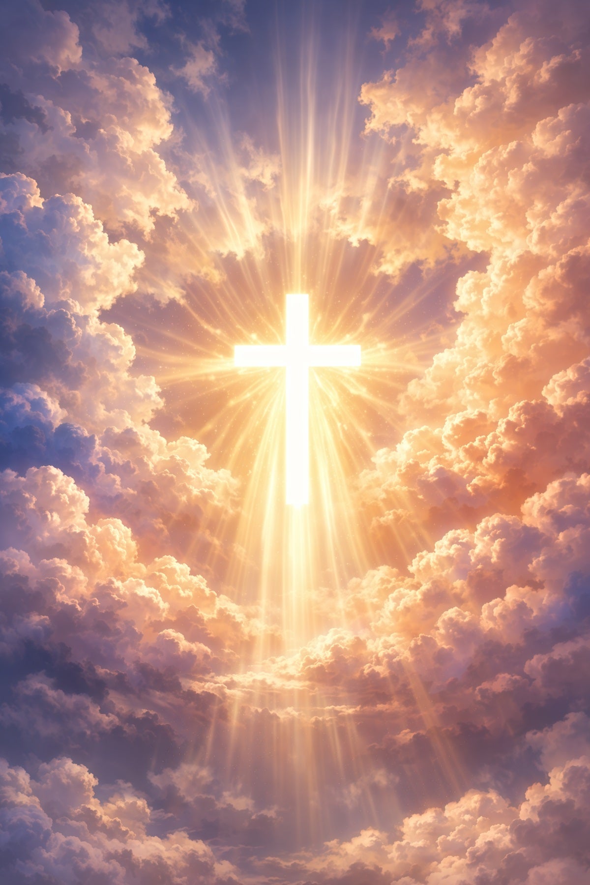 Cross Backdrops Heavenly Holy Light Cloudscape Easter Photography Backdrops UK LXX62-41