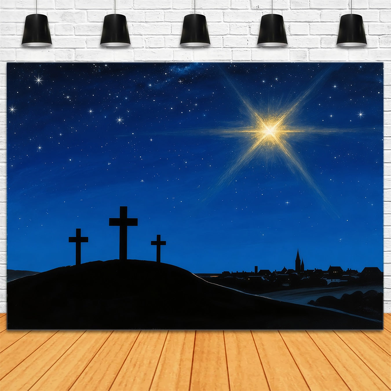 Easter Church Backdrops Bethlehem Radiant Guiding Star Easter Backdrop For Pictures UK LXX62-45