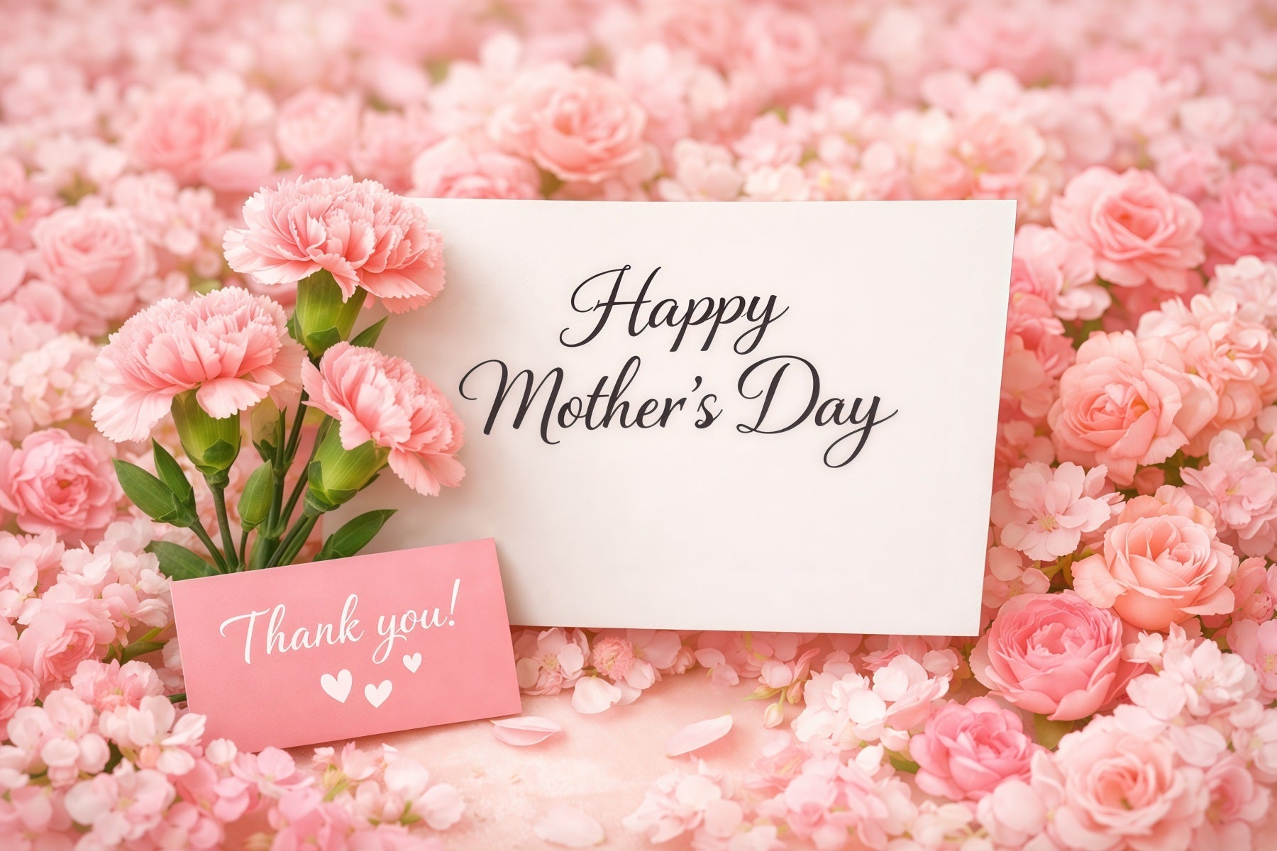 Mom Letters Mother's Day Backdrop Pink Floral Card Greeting Backdrop For Mother's Day UK LXX63-28