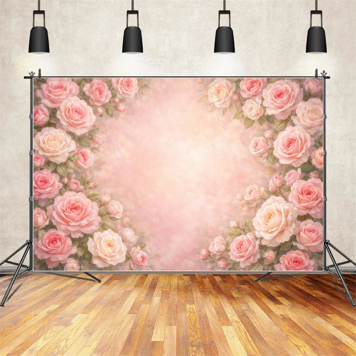Dreamy Soft Focus Mother's Day Backdrop Soft Pink Rose Flower Mother's Day Photo Backdrops UK LXX63-34