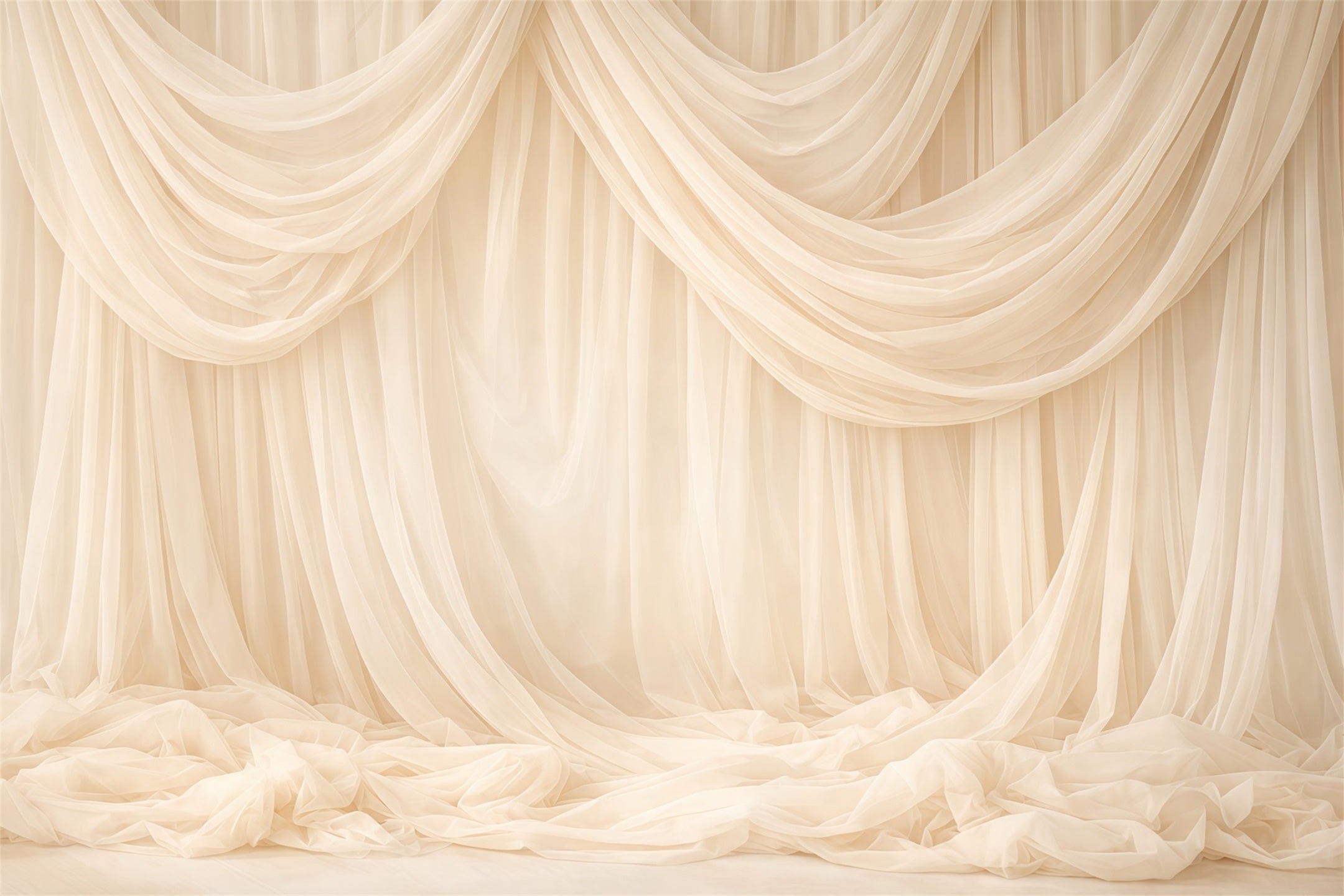 Dreamy Soft Focus Mother's Day Backdrop Elegant Ivory Sheer Drape Mother's Day Photo Backdrops UK LXX63-35
