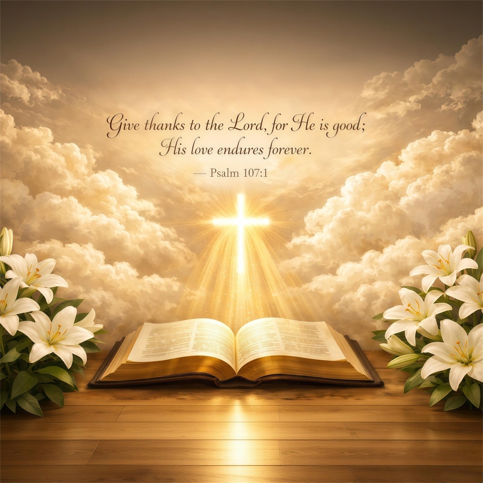 Mother's Day Backdrop Ideas For Church Golden Light Cross Lily Clouds Happy Mothers Day Photo Backdrop UK LXX63-50