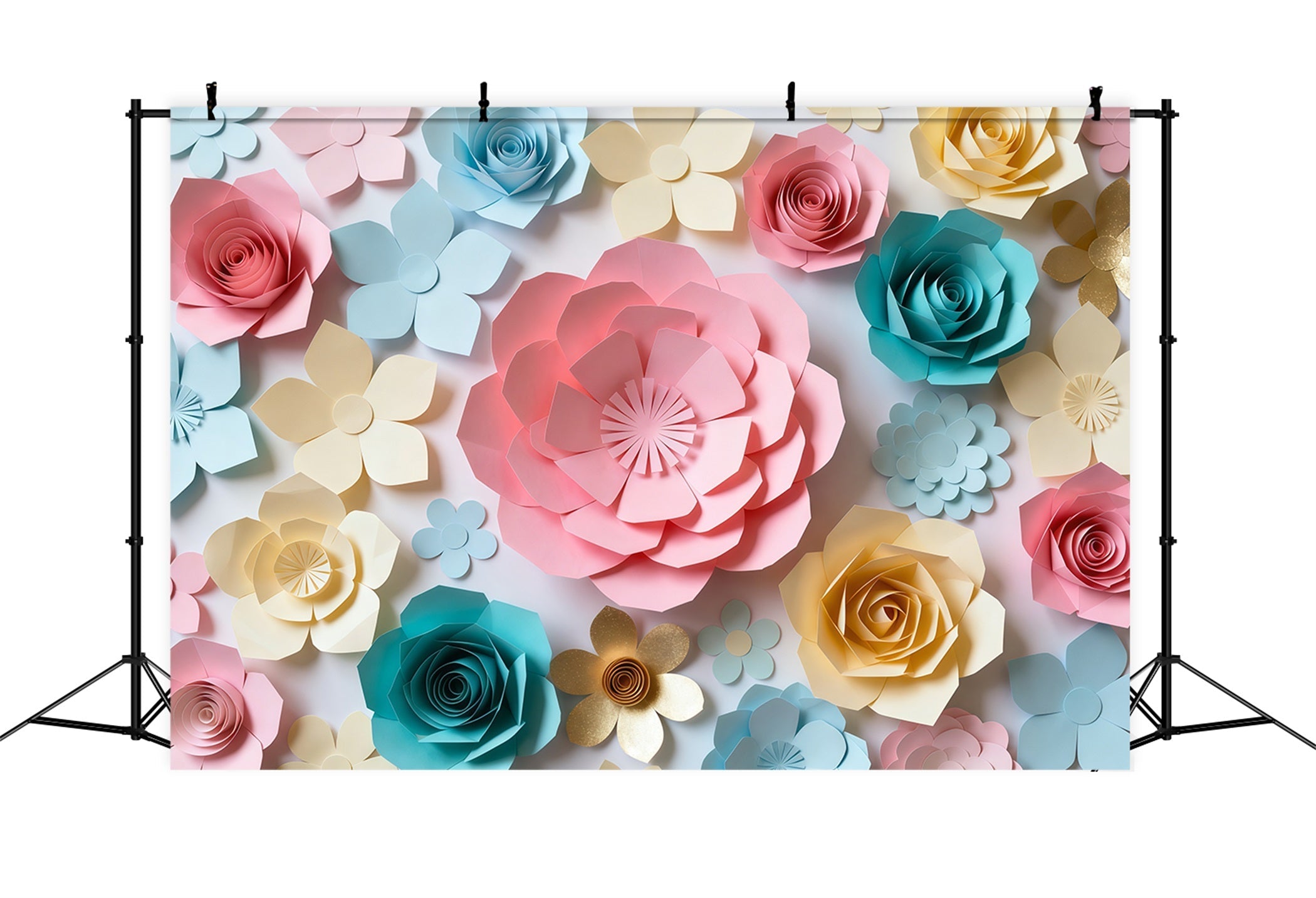 Paper Flower Mothers Day Backdrop Colorful Craft Floral Pattern Mothers Day Backdrop Design UK LXX63-61