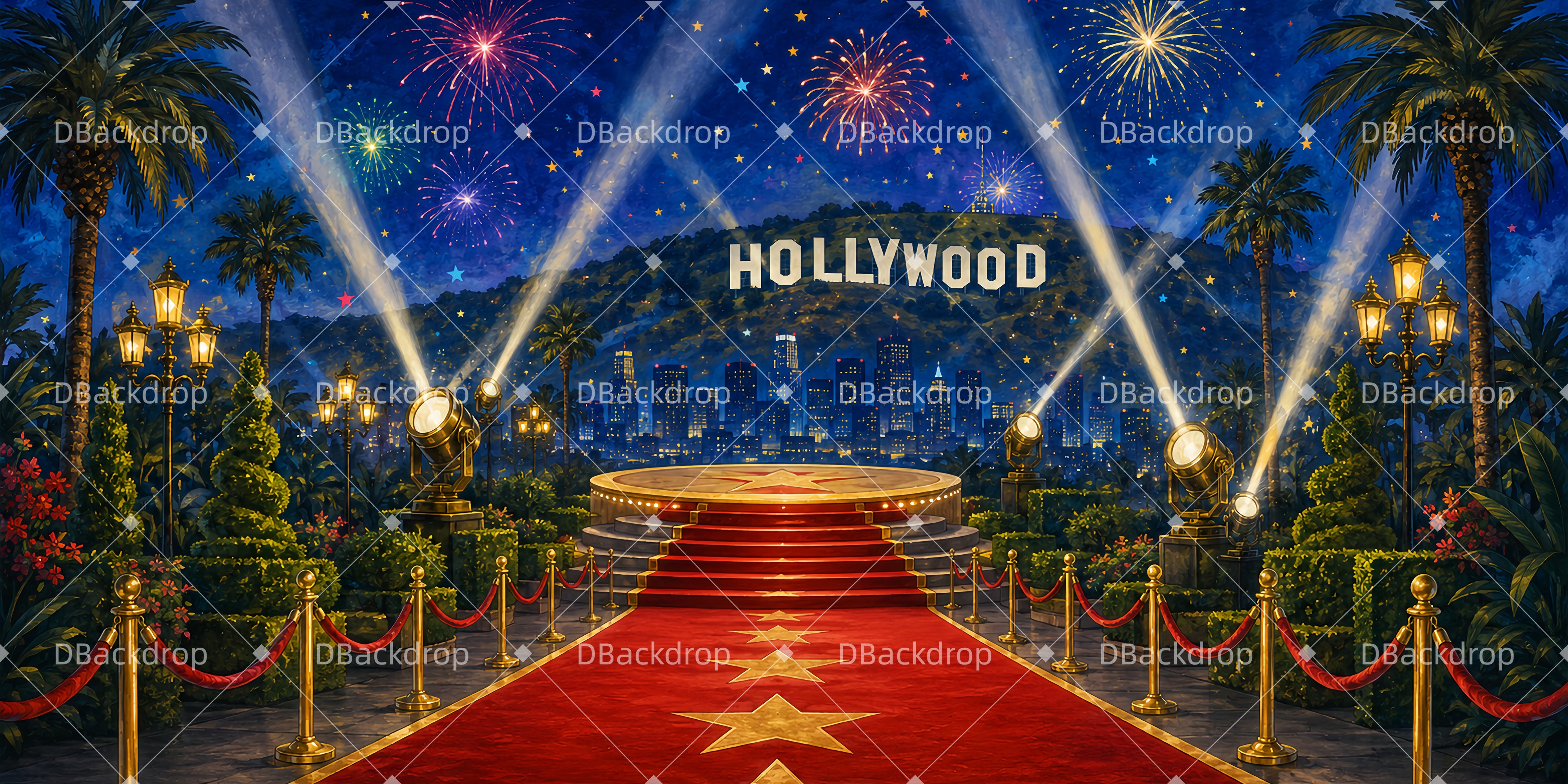 Broadway Stage Backdrops Hollywood Red Carpet Theater Backdrop UK LXX65-T104