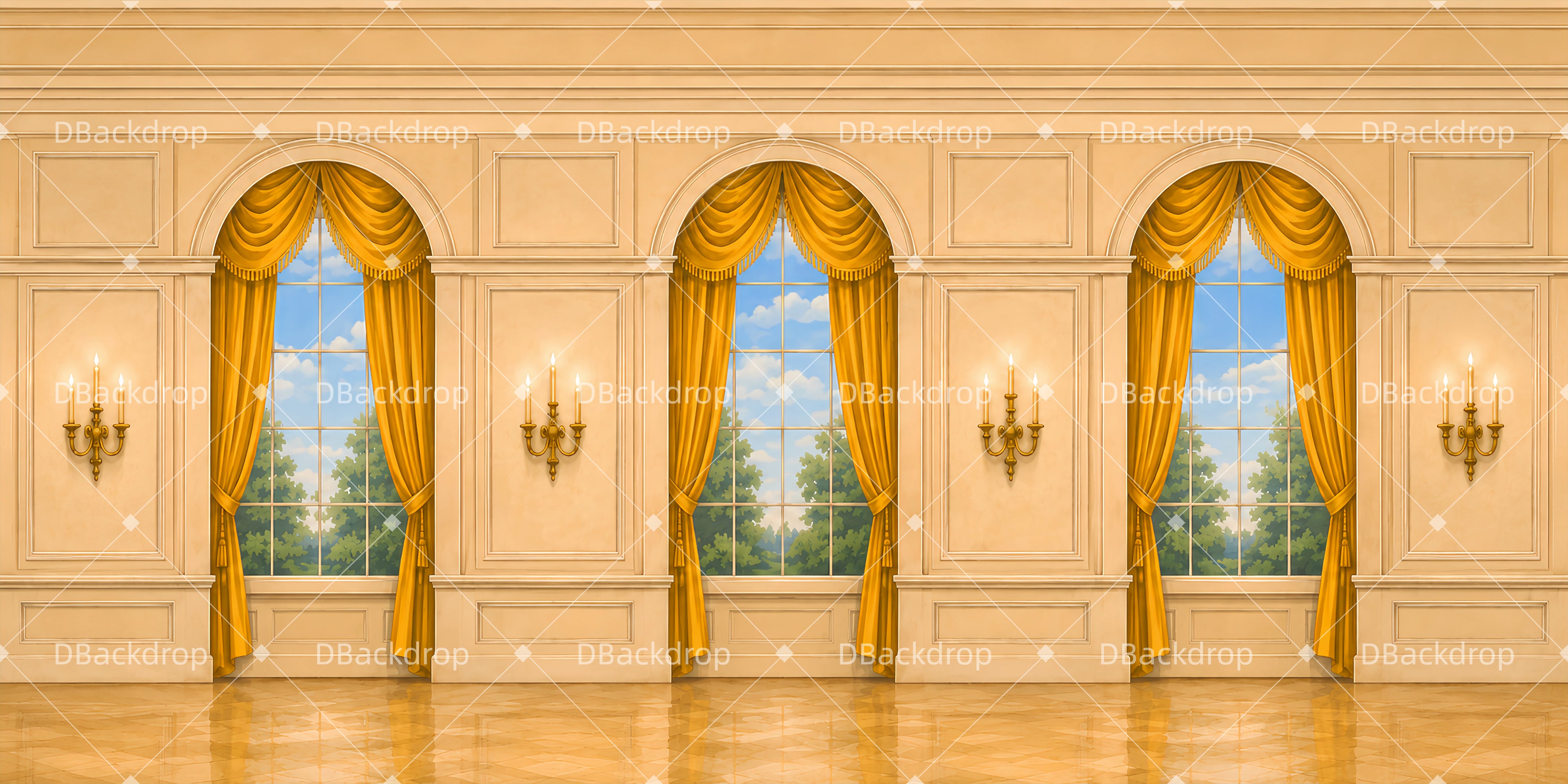 Stage Backdrop Ideas Golden Curtain Hall Dance Recital Backdrop UK LXX65-T117
