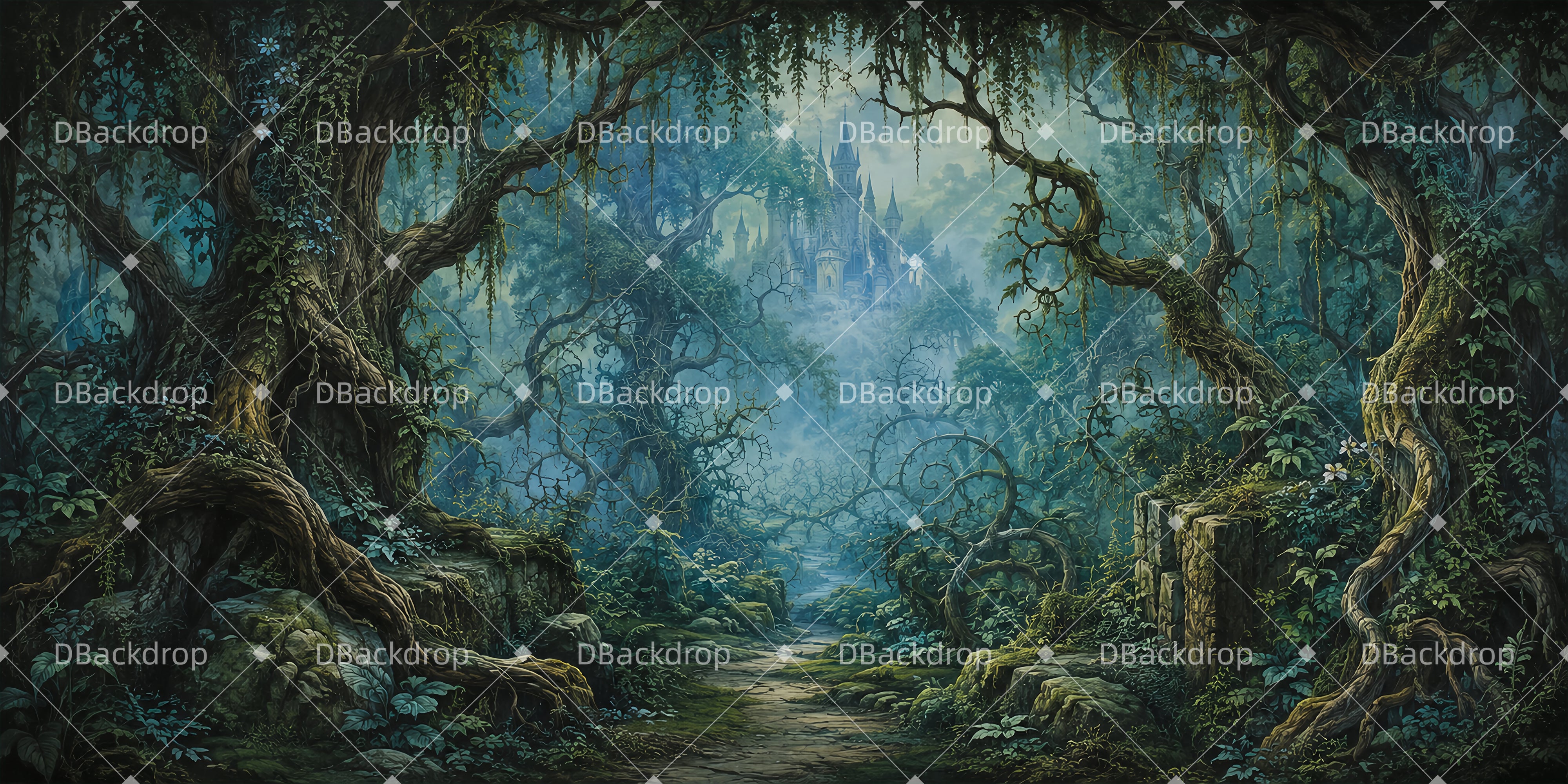 Forest Stage Backdrop Enchanted Forest Stage Scenery Backdrops UK LXX65-T119