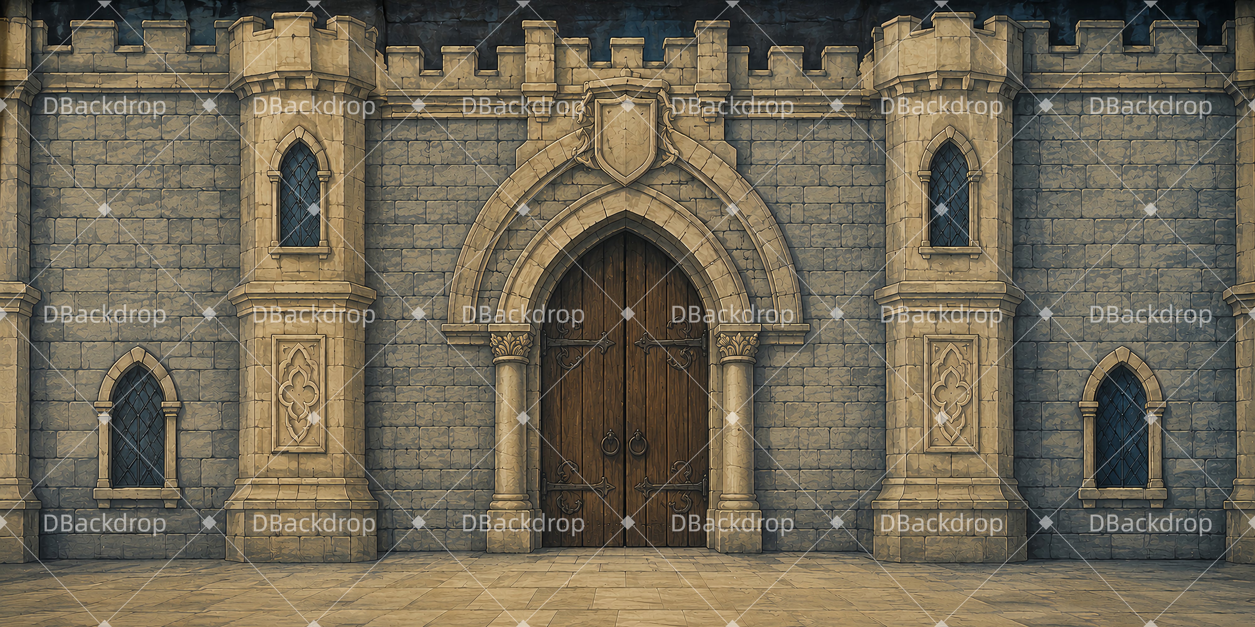 Performance Backdrops Castle Stone Gate Theater Stage Backdrops UK LXX65-T62