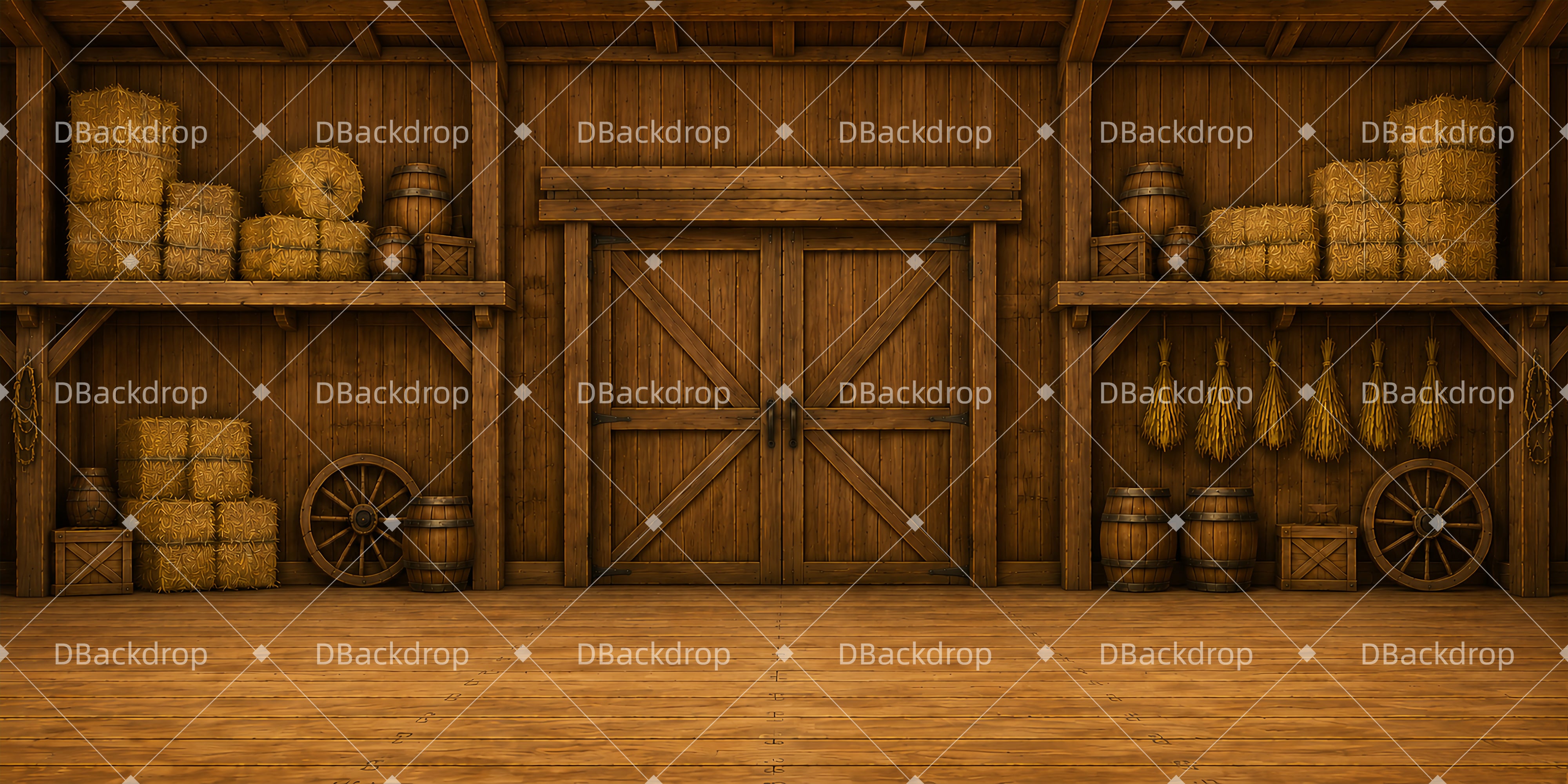 Performance Backdrop Wooden Barn Interior Theater Stage Backdrops UK LXX65-T97