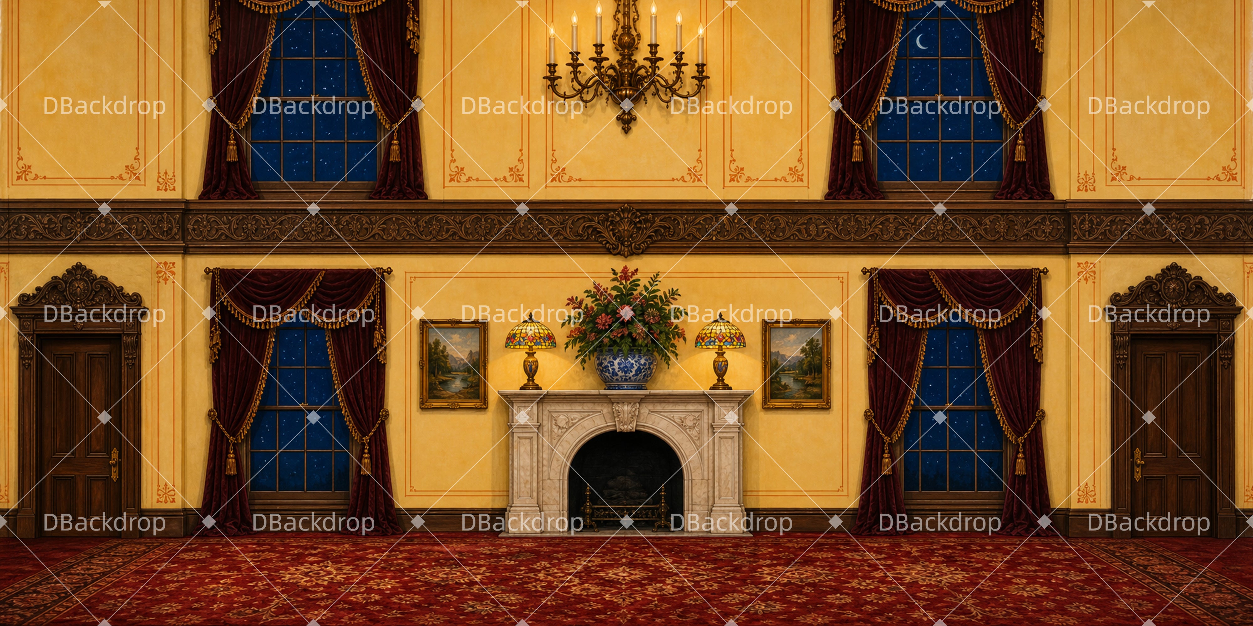 Theater Stage Backdrop Palace Parlor Performance Backdrops UK LXX66-T102