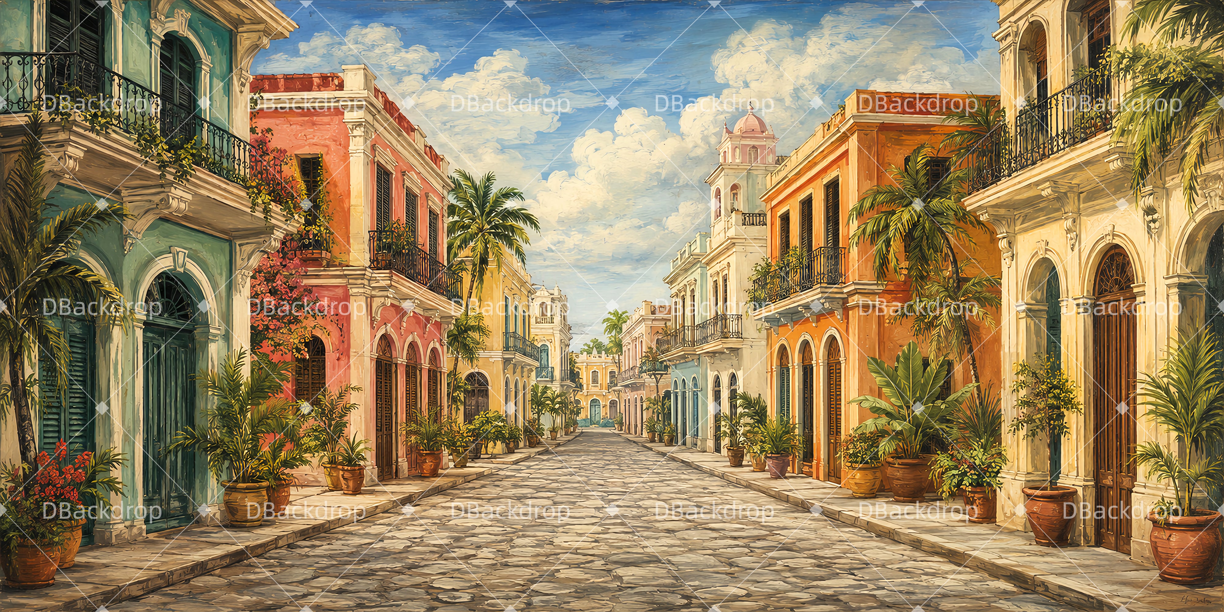 Backdrop For Theater Miami Street Stage Backdrops For Sale UK LXX66-T12